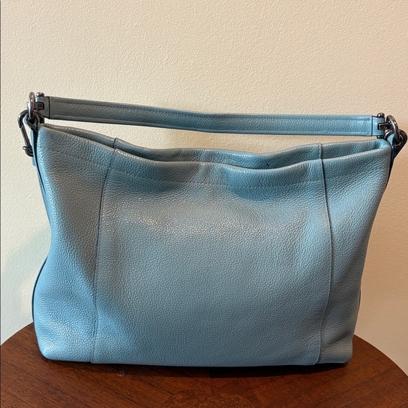 Coach Scout hobo bag  24770 pebbled Leather mineral blue gunmetal HW EUC - Picture 11 of 17